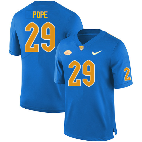 Men #29 Marquan Pope Pitt Panthers College Football Jerseys Sale-Royal